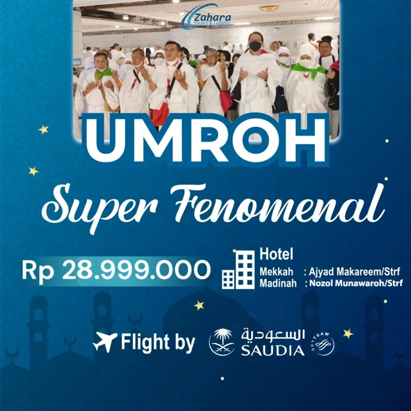 Umroh September Super Fenomenal Bintang 5 Jakarta Zahara Tour